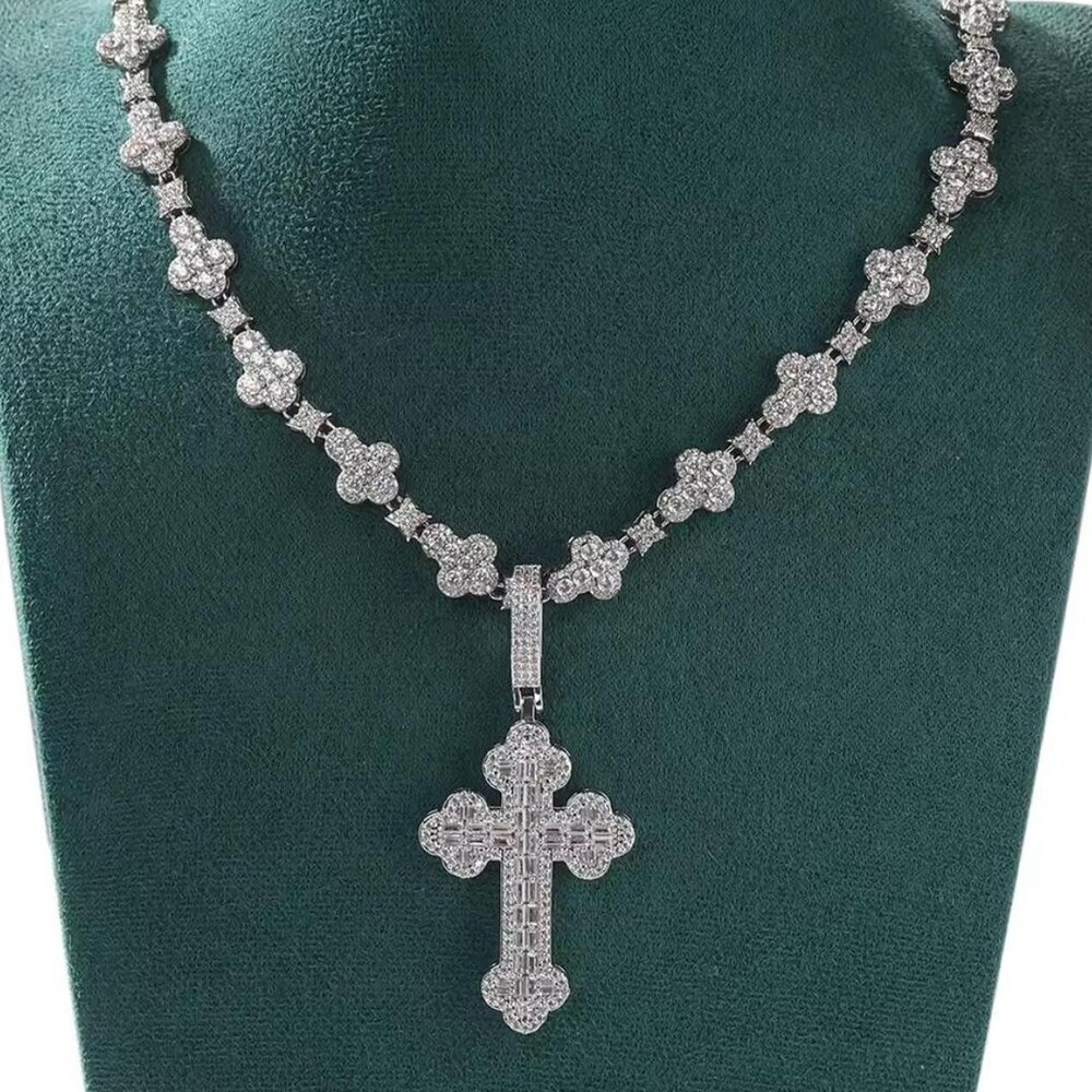 Iced Out Cross Necklace 18inch